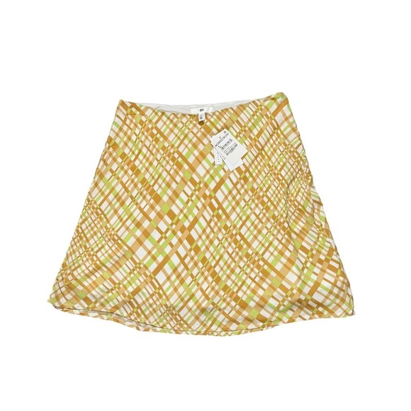 bp Dresses & Skirts - BP. Preppy Plaid Flowy Mini Skirt Retro High Waist Green Brown Womens Size M NWT
